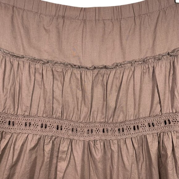 BOHO flared embraided chocolate brown skirt size 8 NAVADA - Picture 9 of 13